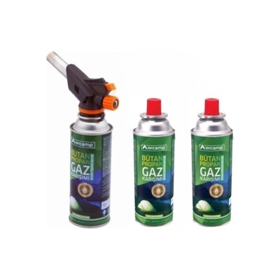 Orcamp Kamp Çakmaklı Pürmüz 3 Adet 227 Gr Kartuş Tüp Set
